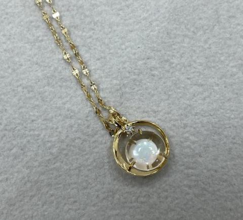 スタージュエリー ネックレス K18YG 2.1g オパール