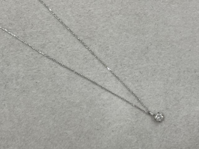 ネックレス K18WG 0.7g ダイヤ 0.15ct