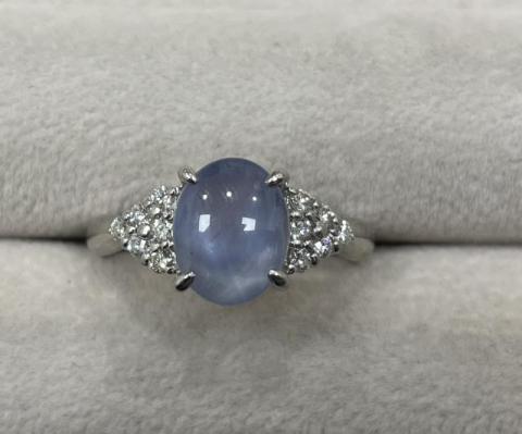 リング Pt900 5.7g スターサファイア 3.28ctダイヤ 0.23ct クラシック