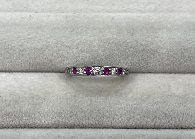 リング Pt900 3.4g ルビー 0.17ctダイヤ 0.15ct