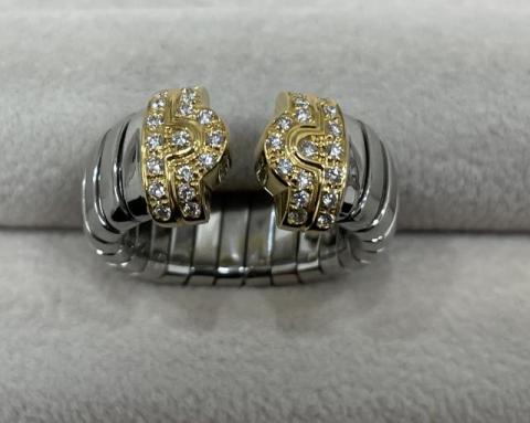 ブルガリ パレンテシ トゥボガス リング SS/K18 8.4g ダイヤ