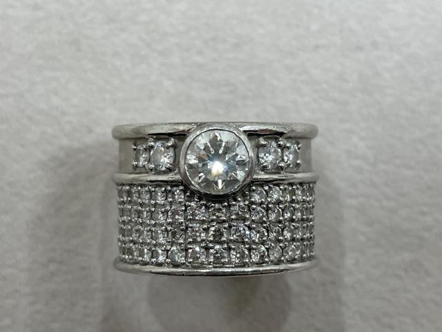 リング Pt950 29.7g ダイヤ 1.09ct/1.28ct