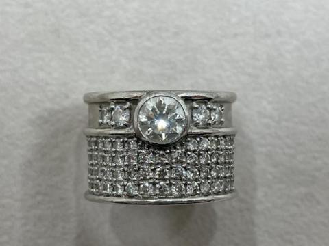 リング Pt950 29.7g ダイヤ 1.09ct/1.28ct