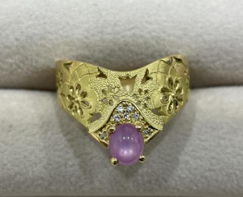 池田啓子 リング K18YG 6.1g ルビー 0.76ctダイヤ 0.05ct AKコレクション 15号