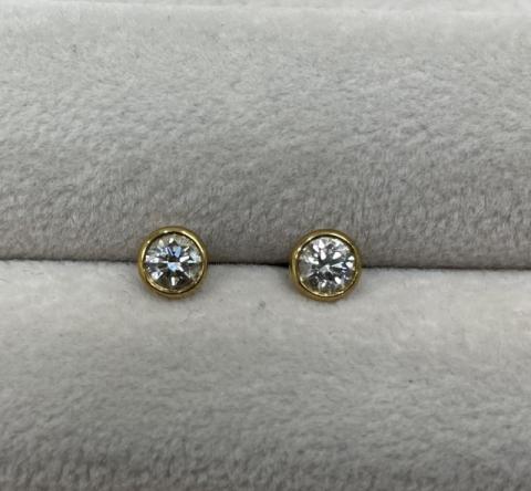 ティファニー バイザヤード ピアス K18YG ダイヤ