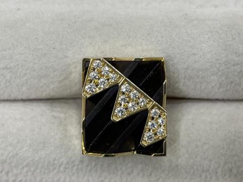 ミキモト ブローチ K18YG 10.8g ウッドダイヤ 0.25ct