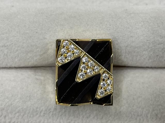 ミキモト ブローチ K18YG 10.8g ウッドダイヤ 0.25ct