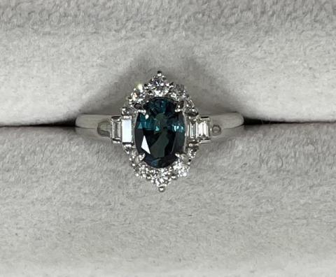 リング Pt900 6.1g アレキサンドライト 1.22ct ダイヤ