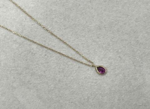 ネックレス K18YG 1.0g ガーネット 0.47ct