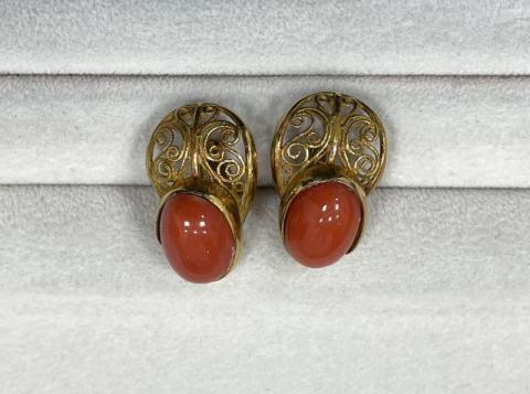 イヤリング K18YG 14.8g 珊瑚