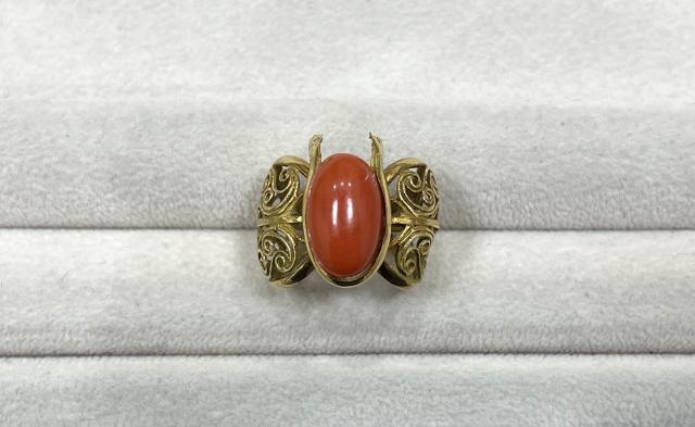 リング K18YG 9.0g 珊瑚