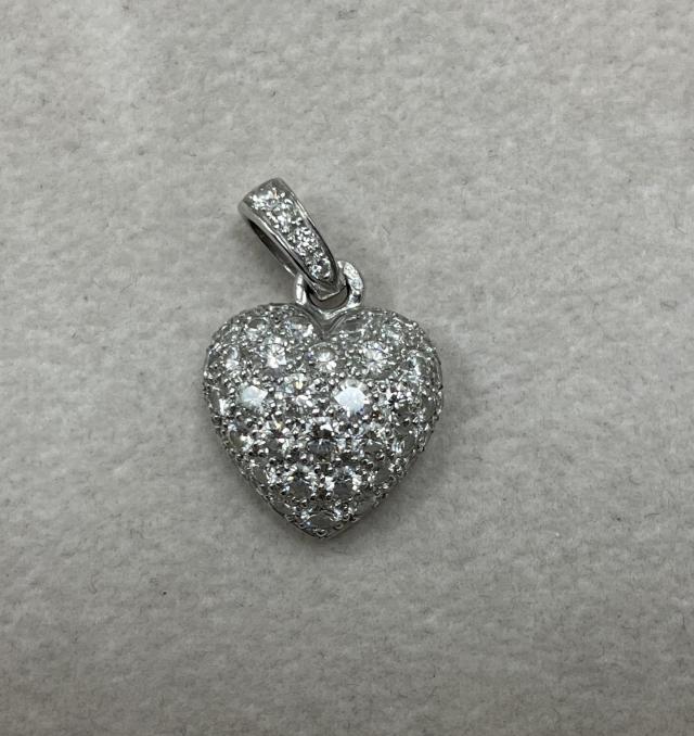 カルティエ ハート ペンダントトップ K18WG 3.3g ダイヤ LM