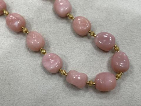 ネックレス K18YG 35.8g ピンクストーン