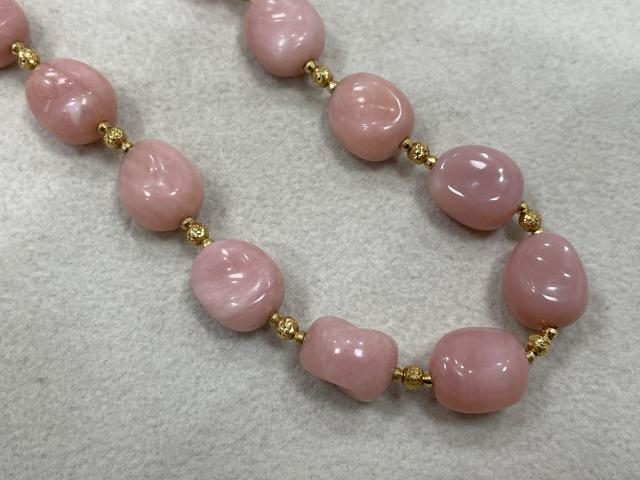 ネックレス K18YG 35.8g ピンクストーン