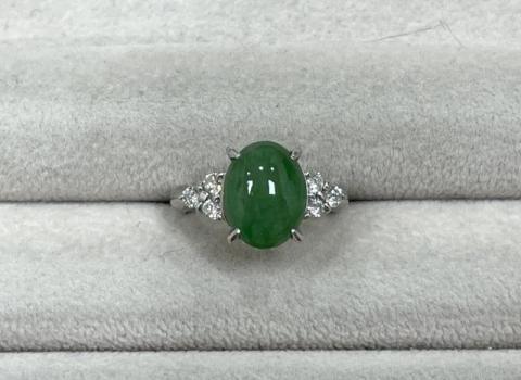リング Pt900 6.9g 翡翠ダイヤ 0.33ct