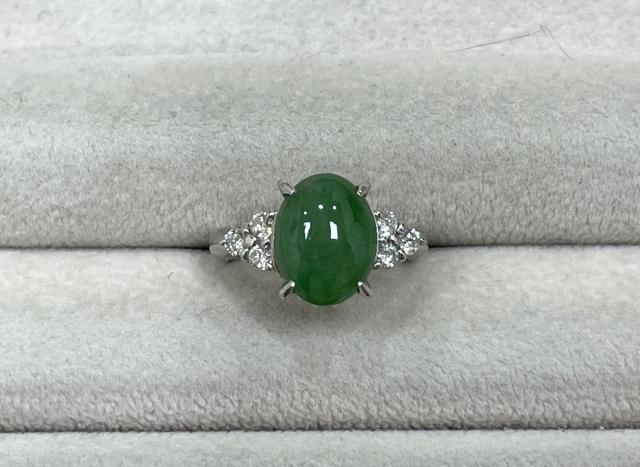 リング Pt900 6.9g 翡翠ダイヤ 0.33ct