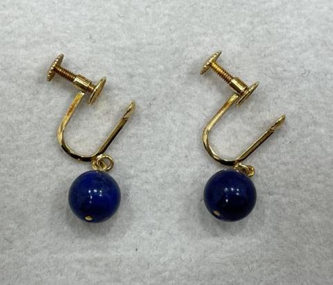 イヤリング K18YG 2.2g ラピスラズリ