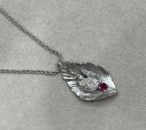 岩倉康二 ネックレス シルバー/合金 9.9g ルビー