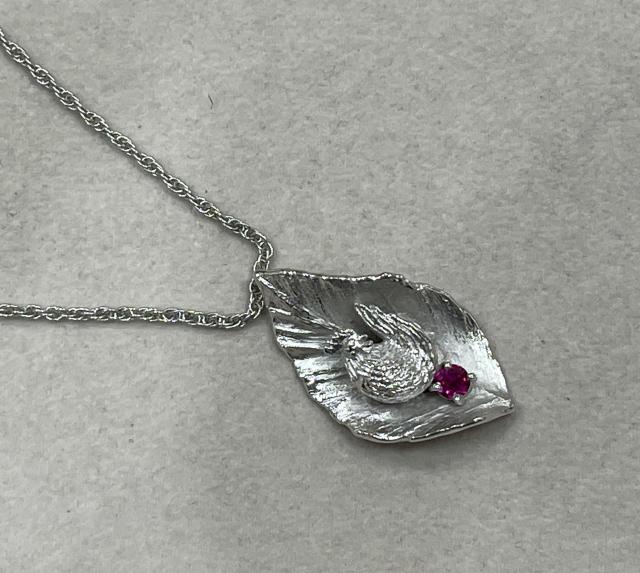 岩倉康二 ネックレス シルバー/合金 9.9g ルビー