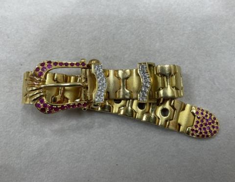 ブレスレット K18YG 82.4g ルビーダイヤ 0.20ct