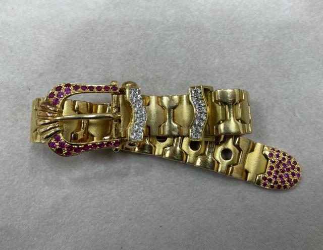 ブレスレット K18YG 82.4g ルビーダイヤ 0.20ct
