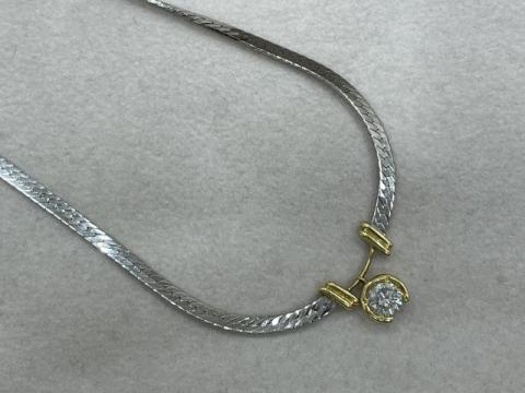 ネックレス K18YG/Pt850 12.8g ダイヤ 0.64ct