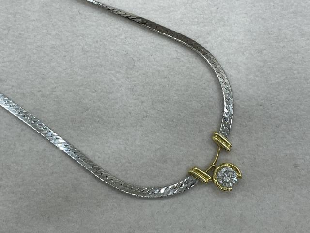 ネックレス K18YG/Pt850 12.8g ダイヤ 0.64ct