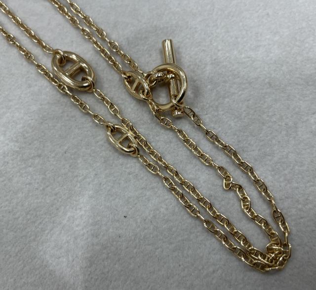 エルメス シェーヌダンクル ファランドール ネックレス K18PG 21.5g
