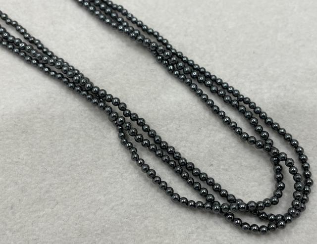 ネックレス K18YG 13.7g ヘマタイト  3連