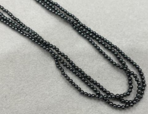 ネックレス K18YG 13.7g ヘマタイト  3連