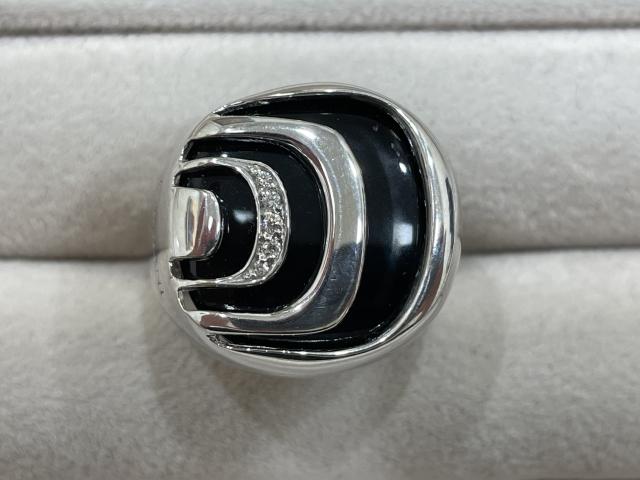 ダミアーニ ダミアニッシマ リング シルバー925 12.9g オニキス ダイヤ 13.5号