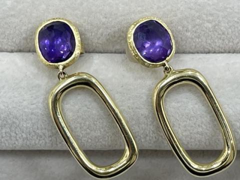 マルコビチェゴ ピアス K18YG 5.1g アメジスト 