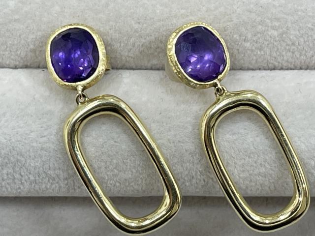 マルコビチェゴ ピアス K18YG 5.1g アメジスト 