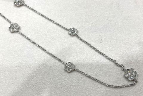 平和堂 ネックレス K18WG 10.0g ローズカットダイヤ 1.50ct