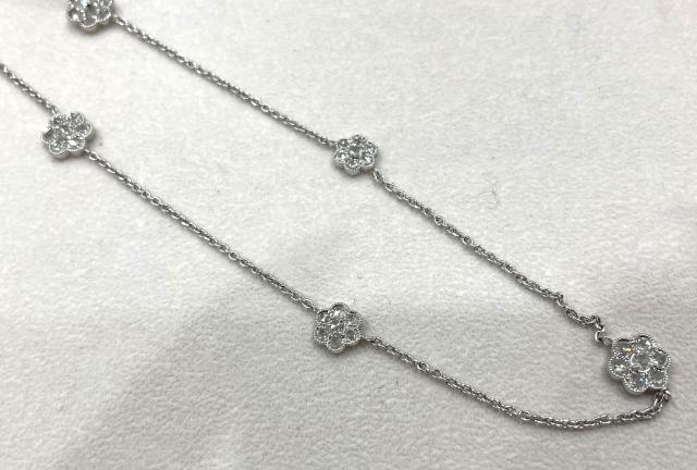 平和堂 ネックレス K18WG 10.0g ローズカットダイヤ 1.50ct