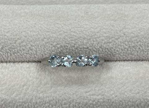 4℃ リング Pt950 3.2g アクアマリン