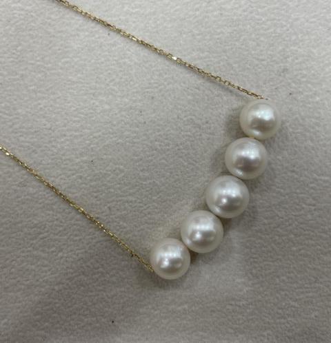 ネックレス K18YG 5.9g アコヤ真珠 4.6-8.5mm