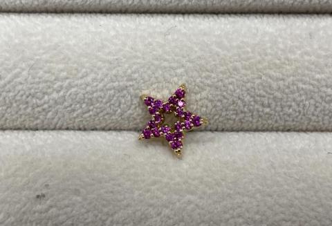 ピアス K18PG/Pt900 1.0g ルビー 0.16ct