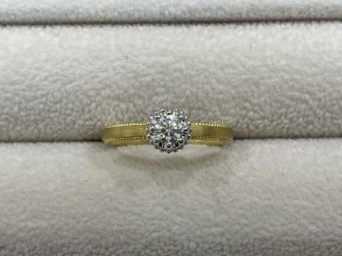 LUCIE リング K18YG/Pt950 3.1g ダイヤモンド 0.219ct