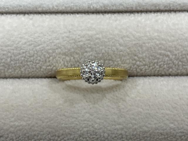 LUCIE リング K18YG/Pt950 3.1g ダイヤモンド 0.219ct