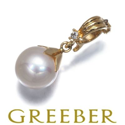 タサキ ペンダントトップ 真珠 8.2mm ダイヤ ダイヤモンド 0.01ct K18YG