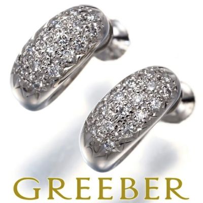 タサキ イヤリング ダイヤ ダイヤモンド 0.19ct/0.19ct パヴェ フープ Pt900
