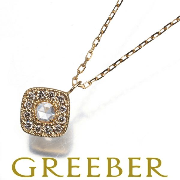 アガット ネックレス ローズカットダイヤ ダイヤモンド 0.06ct K18YG