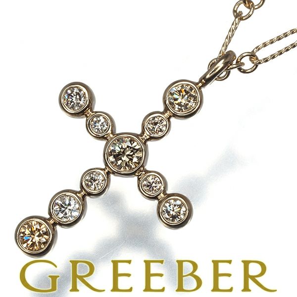 カシケイ ネックレス ダイヤ ダイヤモンド 0.40ct ベゼル クロス K18BG