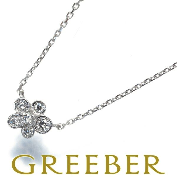 ポンテヴェキオ ネックレス ダイヤ ダイヤモンド 0.11ct フラワー K18WG