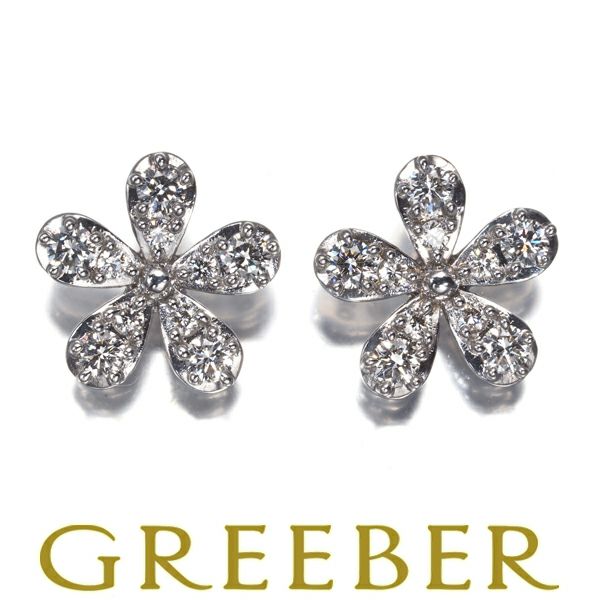 TASAKI タサキ ピアス ダイヤ ダイヤモンド 0.20ct/0.20ct フラワー K18WG