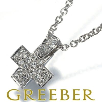 ポメラート ネックレス ダイヤ ダイヤモンド クロス パヴェ K18WG