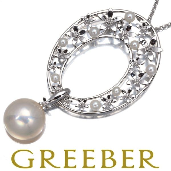 タサキ ネックレス兼ブローチ パール マベ真珠 16.5mm 真珠 3.7-4.5mm ロング シルバー 925