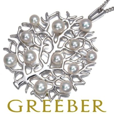 ミキモト ネックレス ベビーパール 真珠 3.8‐4.8mm ツリー シルバー 925