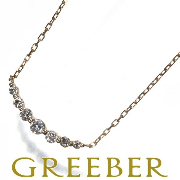 アガット ネックレス ダイヤ ダイヤモンド 0.1ct K18YG